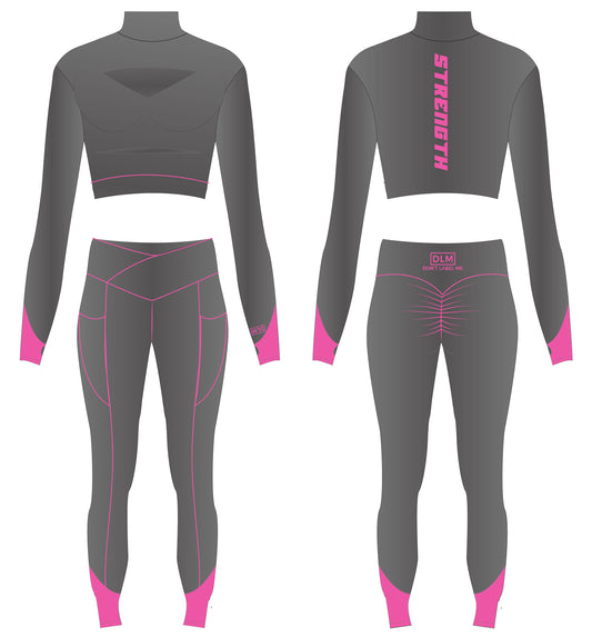 PINK & GRAY STRENGTH APPAREL SET